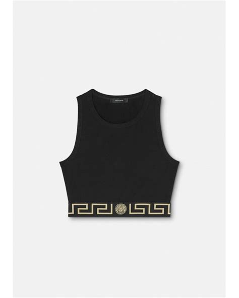 versace greca border crop top